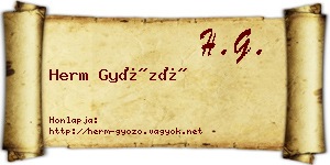 Herm Győző névjegykártya